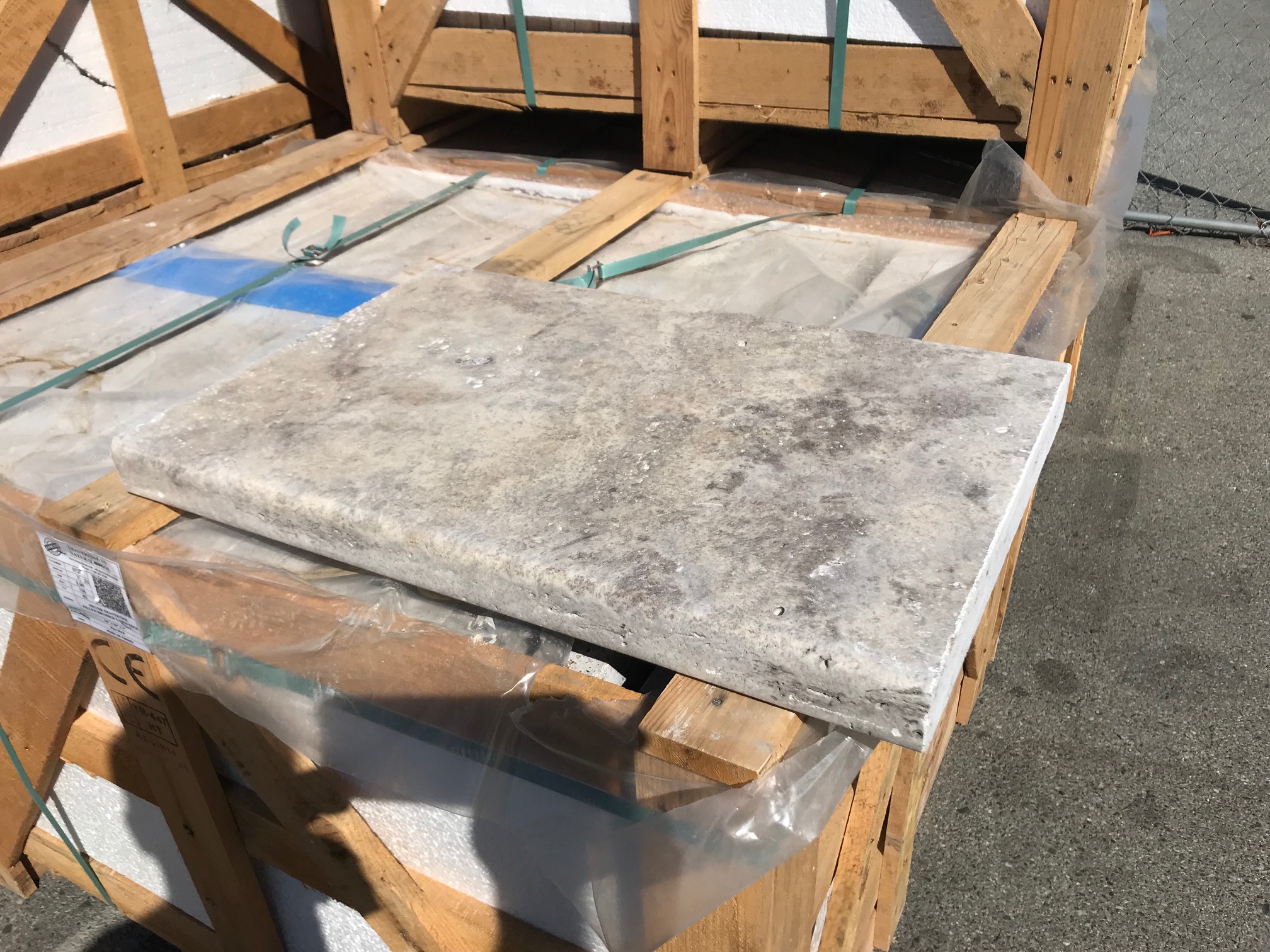 Silver Travertine eased-edge coping (1)